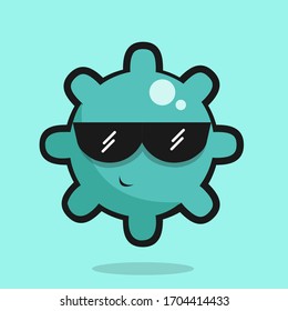 Cute Virus Icon Vector Illustration Concept.