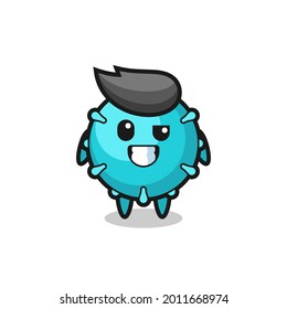 cute virus mascot with an optimistic face , cute style design for t shirt, sticker, logo element