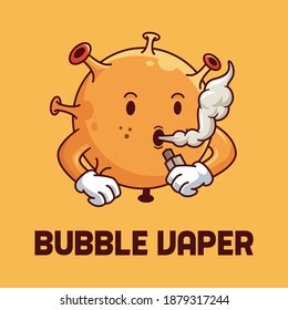 cute virus vaping | mascot logo