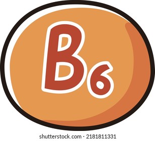 Cute vitamin B6 character illustration