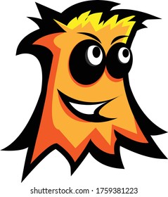 cute volcano icon you can combine with letter and printed to dark shirt