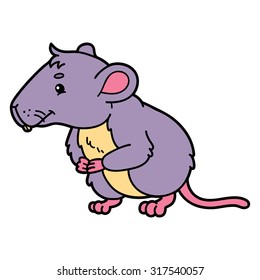 Cute vole. Vector illustration of cute cartoon vole character for children and scrap book