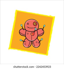 Cute Voodoo Doll Free Vector 