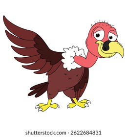 Cute Vulture Bird Cartoon Illustration