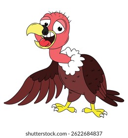 Cute Vulture Bird Cartoon Illustration