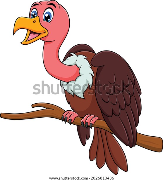 Cute Vulture Bird Cartoon Vector Illustration Stock Vector (Royalty ...