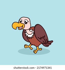 Cute vulture cartoon. Vector illustration character