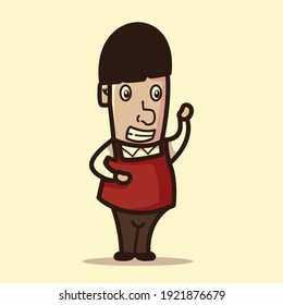 Ilustración de vectores de dibujos animados de caracteres Cute Waiters.