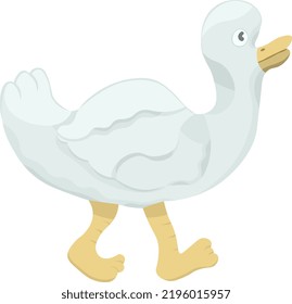 Cute walking duck bird animal cartoon illustration