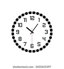 cute wall clock with black numbers.