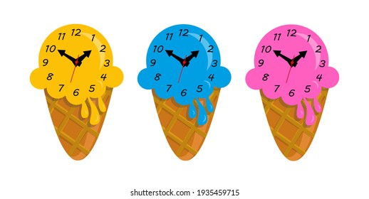 Cute Wall Clock In The Form Of Ice Cream