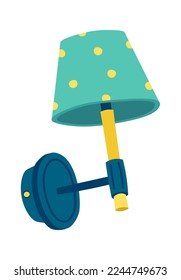 Icono plano de lámpara de pared cúpula Luz de foco decorativa. Ilustración del vector