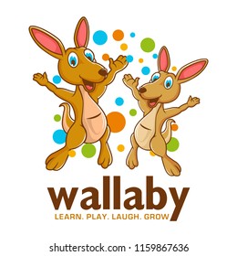  cute Wallaby Kangaroo colourfull design