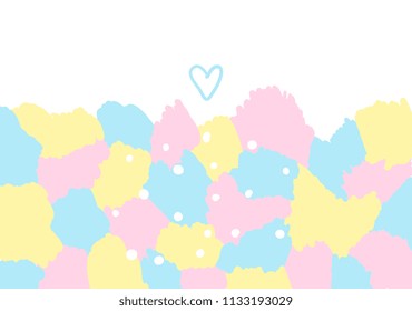 Cute wallpaper. Brush, marker, highlight stroke pattern. Abstract background. Vector artwork. Memphis vintage, retro style. Children, kids sketch drawing. Pink, blue, yellow colors.
