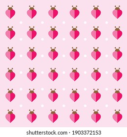 A cute wallpaper of love bugs in a pink background