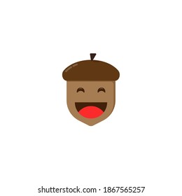 Cute walnut seed emoticon vector
