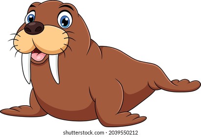 Cute Walrus animal cartoon vector illustration