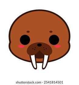 Cute Walrus with long teeth