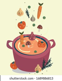 Cute Warm Delicios Veggie Soup