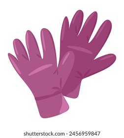 Cute warm gloves in flat design. Seasonal elegant hands wear accessory. Vector illustration isolated.