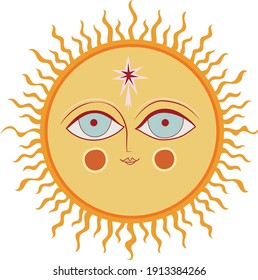 Cute warm sun smiles at you 
