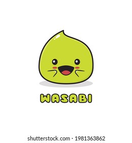 lindos personajes de wasabi. vector aislado sobre fondo blanco