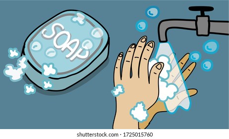 cute wash your hands vector