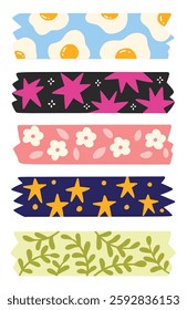 The cute Washi tape collection comes in a variety of unique designs