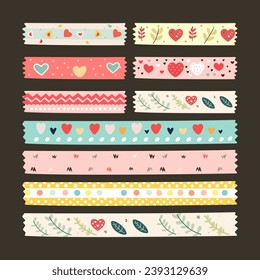 Cute washi tape vector illustration