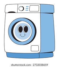 Máquina de lavar roupa fofa Cartoon Laundry Appliance Ilustração