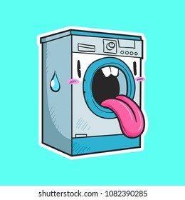 cute washing machine sticker collection