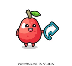 cute water apple hold social media share symbol , cute style design for t shirt, sticker, logo element