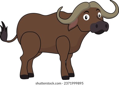 Cute water buffalo designed using vector lines. You can adjust the line thickness