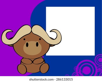cute water bull cartoon frame background in vector format very easy to edit