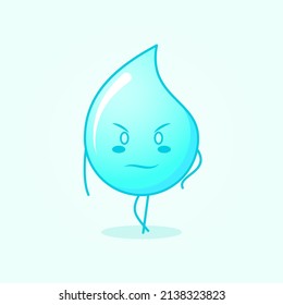 Cute Water Cartoon Cool Expression Blue Stock Vector (Royalty Free ...