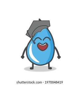 Cute Water Character Flat Cartoon Emoticon Vector Template Design Illustration
