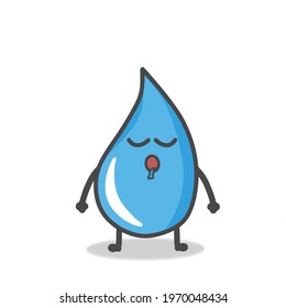 Cute Water Character Flat Cartoon Emoticon Vector Template Design Illustration