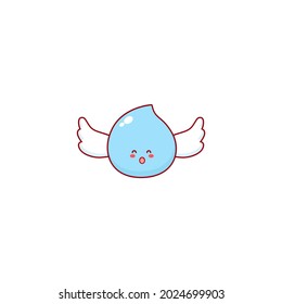 Cute water character illustration smile happy mascot logo kids play toys template