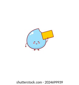 Cute water character illustration smile happy mascot logo kids play toys template