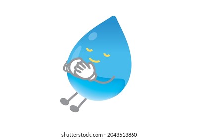 Cute Water Character Vector Illustration (Sleeping Pose)