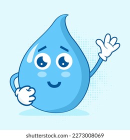 Cute Water Character Vector Illustration, This vector illustration collection features various cute water characters, perfect for any project related to water or aquatic themes