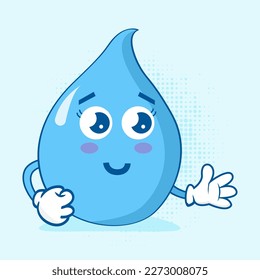 Cute Water Character Vector Illustration, This vector illustration collection features various cute water characters, perfect for any project related to water or aquatic themes