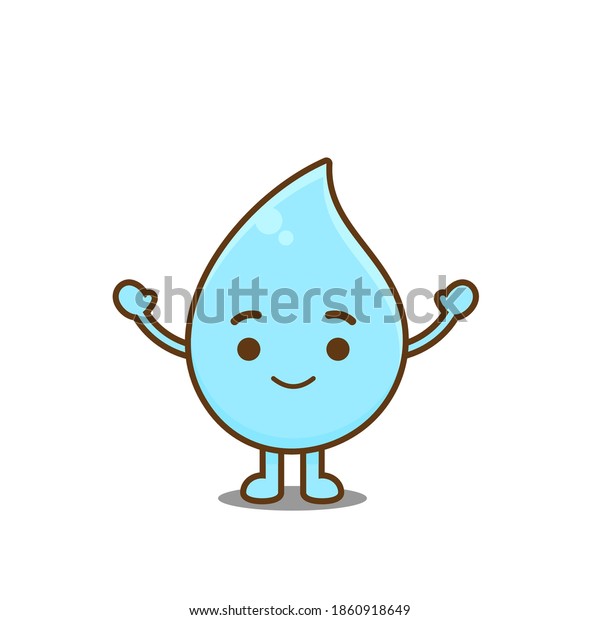 Cute Water Character Vector Illustration Chibi Stock Vector (Royalty ...