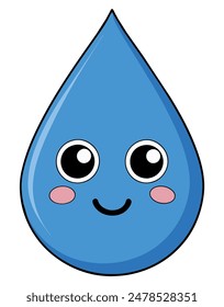 Icono aislado lindo de la gota del agua. Ilustración vectorial