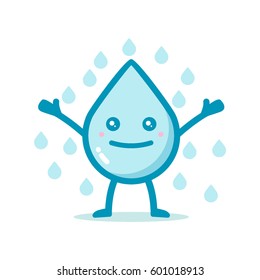 Cute-Wassertropfen-Zeichen einzeln auf weißem Hintergrund