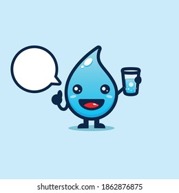cute water drop drinking clean water