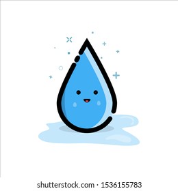 cute water drop flat icon design