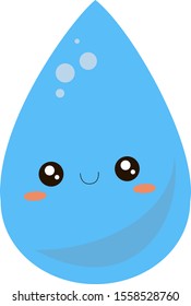 Cute water drop, illustration, vector on white background.