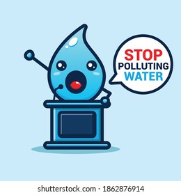 cute water drop making a speech