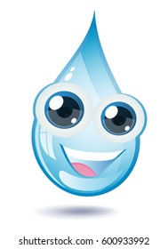 Cute Water Drop Mascot Icon Cute Stock Vector (Royalty Free) 600933992 ...